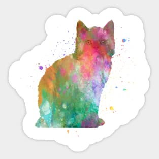 selkirk rex cat in watercolor Sticker